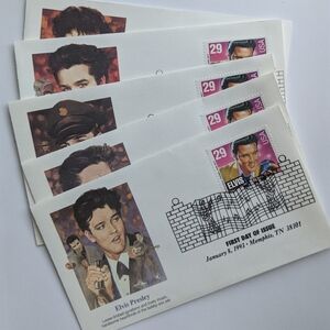 5 Elvis Presley stamped envelopes